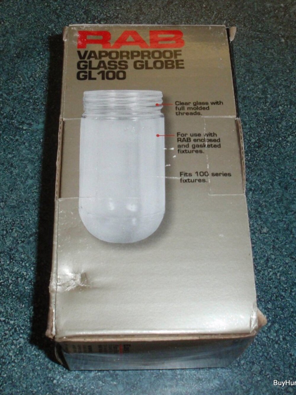RAB Vaporproof Glass Globe GL100 150W, Threaded Clear Glass BRAND NEW FAST SHIP!